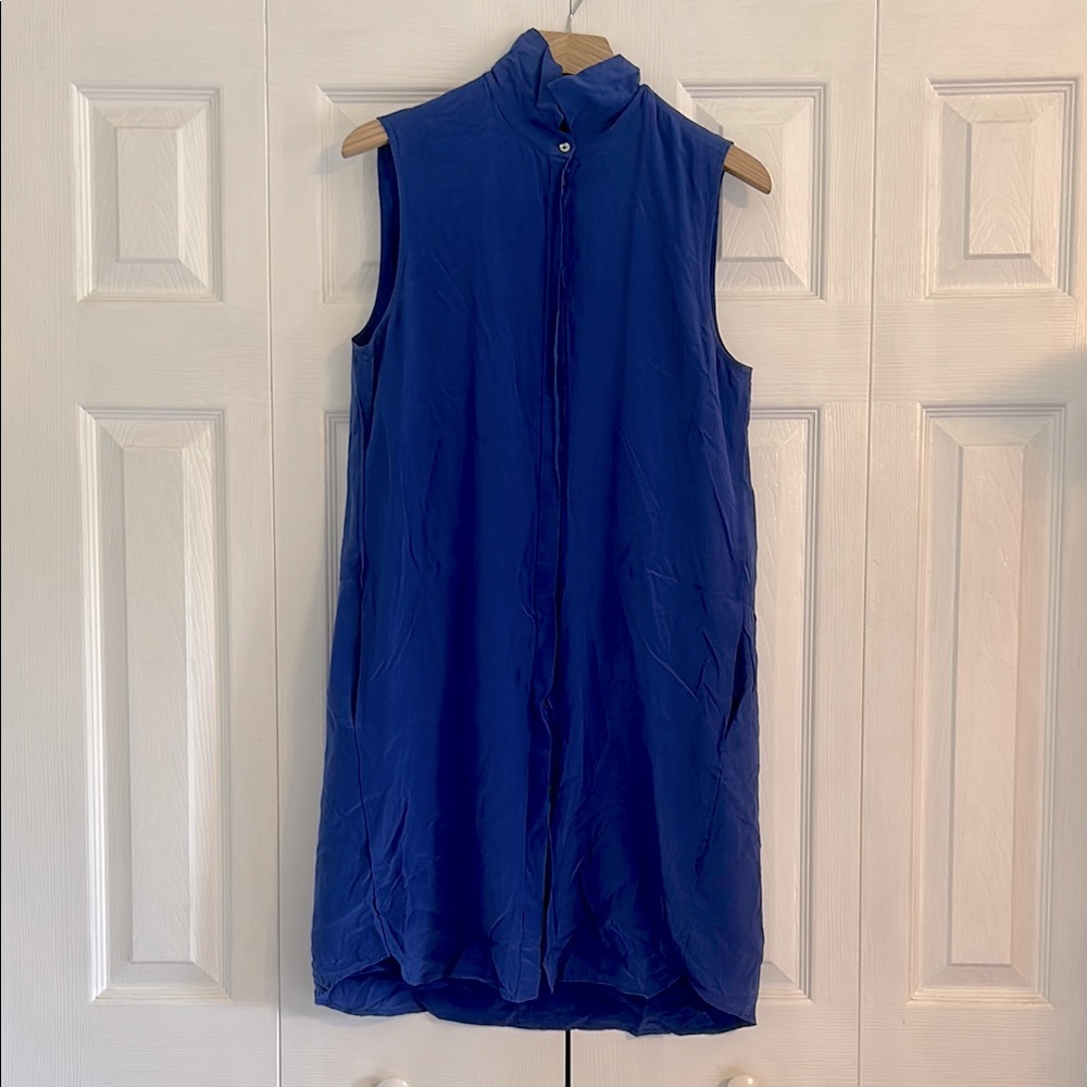 J. Crew Vibrant Blue Silk Dress